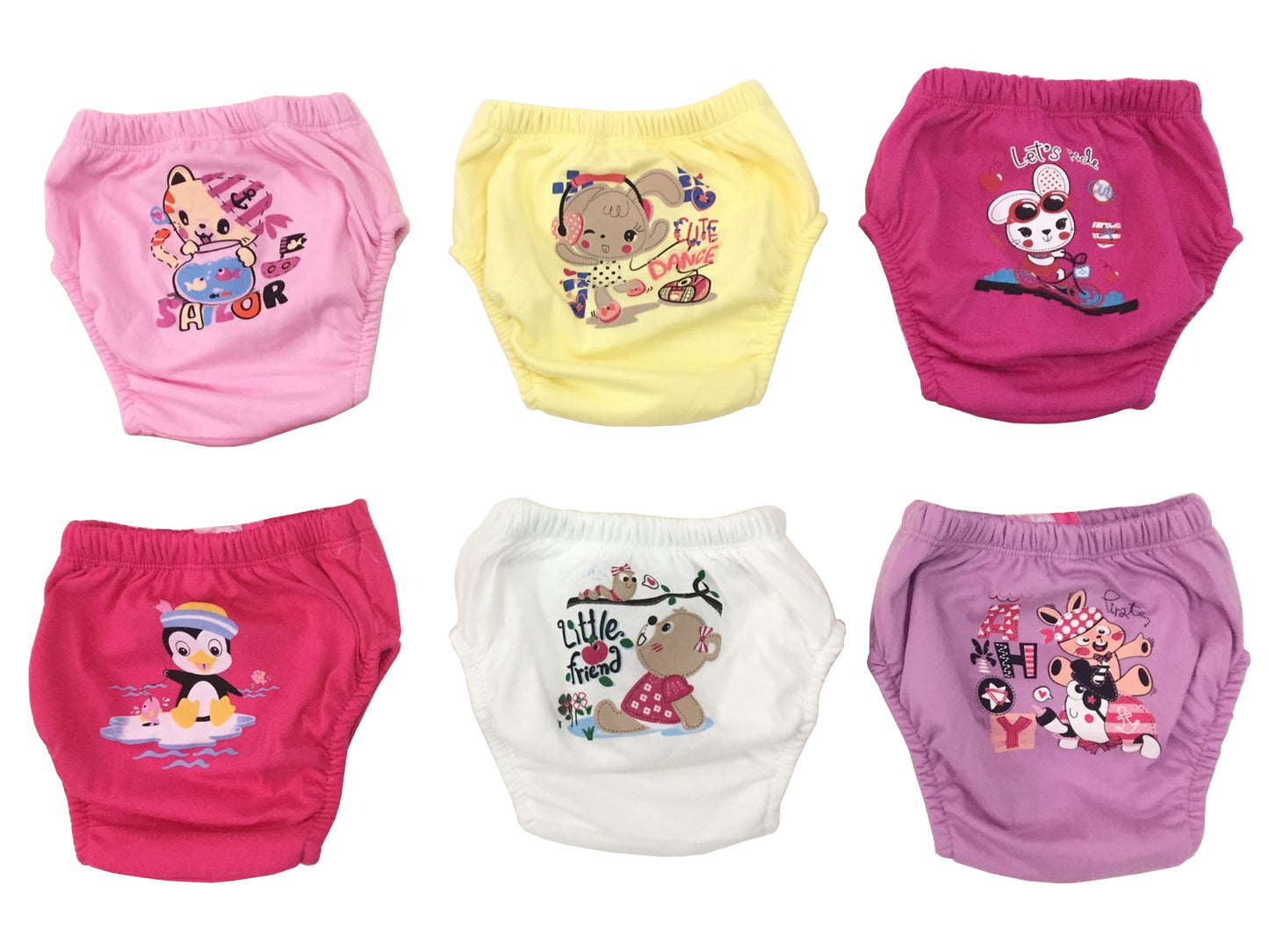 SWEET 6er Pack Waschbare Trainerhosen | Trainingswindel | Lernwindel | Toilettentrainerhose | Baby T