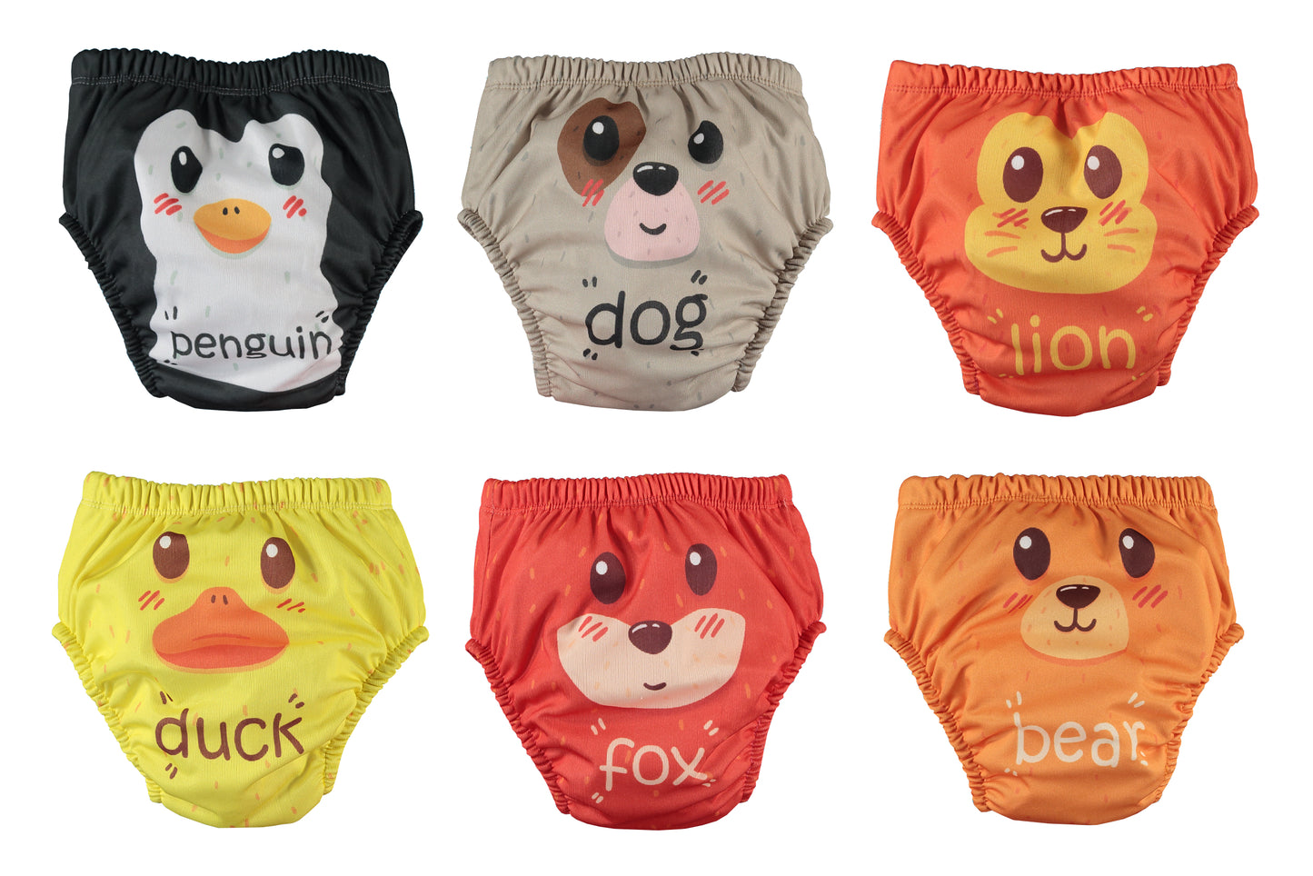 ANIMAL 6er Pack Wasserdicht Baby Lernwindel Trainerhosen Unterwäsche Windeln Windelhose zum Toilettentraining Töpfchentraining