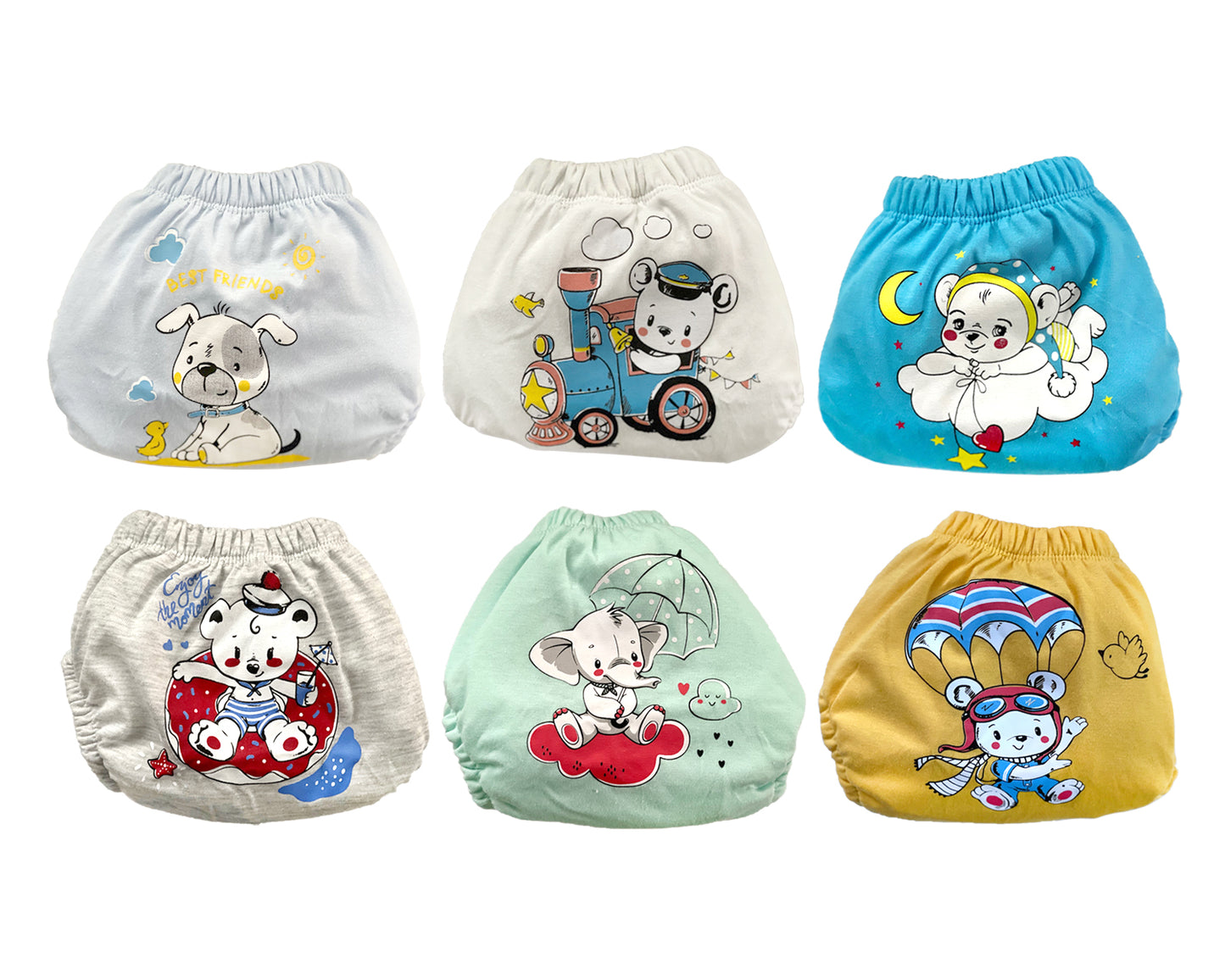 BEAR 6er Pack Wasserdicht Baby Lernwindel Trainerhosen Unterwäsche Windeln Windelhose zum Toilettentraining Töpfchentraining