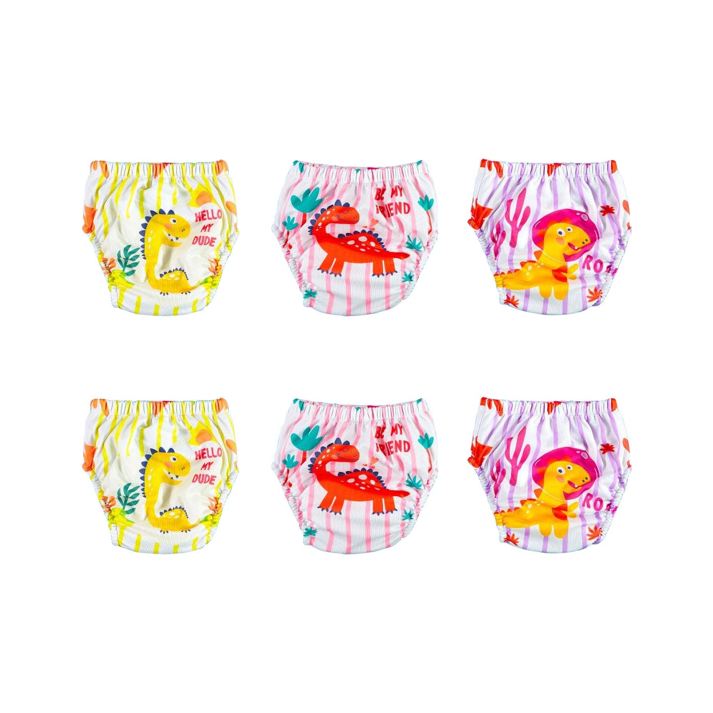 SAURIER 6er Pack Wasserdicht Baby Lernwindel Trainerhosen Unterwäsche Windeln Windelhose zum Toilettentraining Töpfchentraining