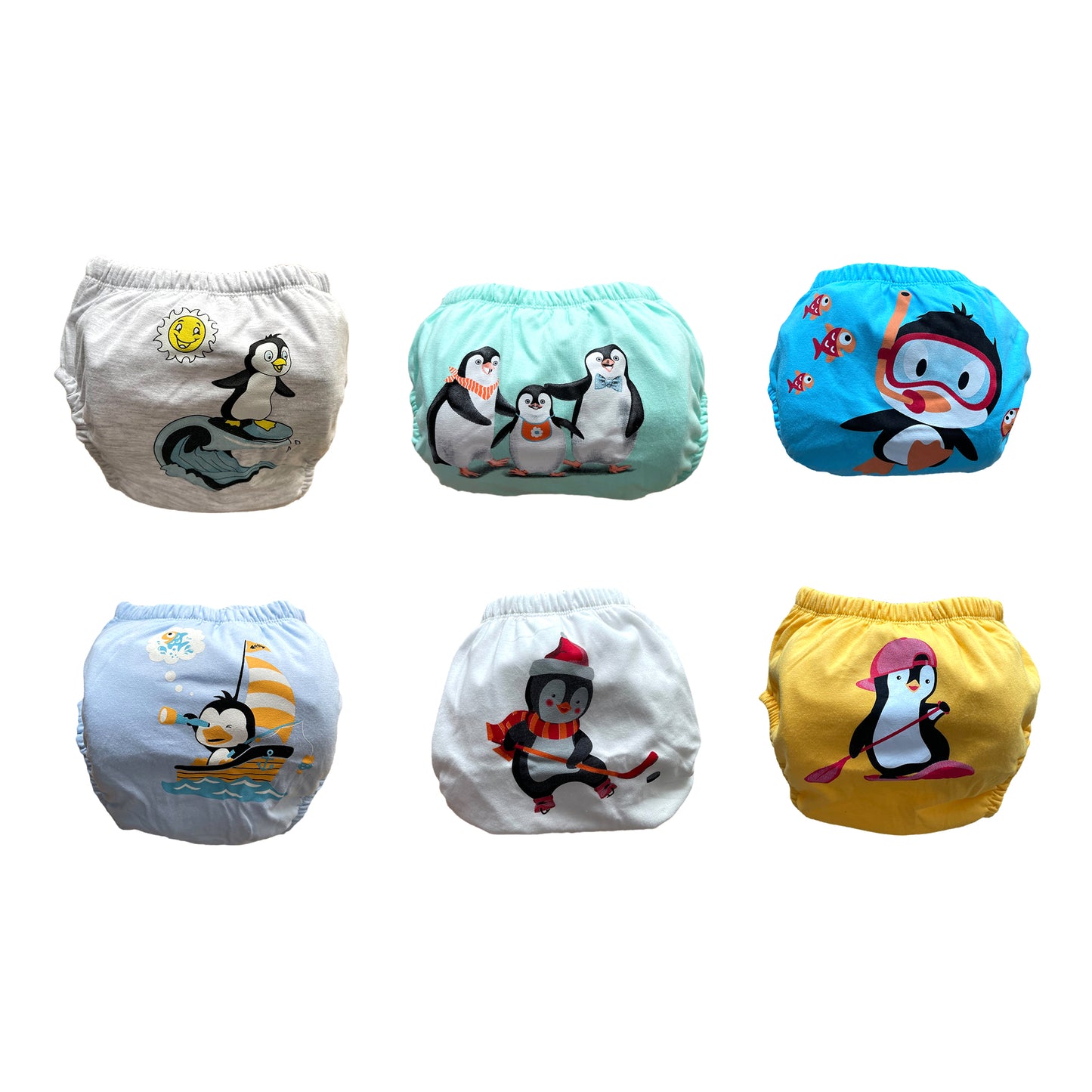 PINGUIN 6er Pack Wasserdicht Baby Lernwindel Trainerhosen Unterwäsche Windeln Windelhose zum Toilettentraining Töpfchentraining
