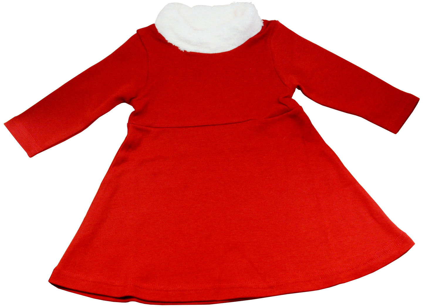 Mädchen Baby Weihnachtsmann Kostüm 2-teiliges Set Kleid mit Weihnachts-Mütze Nikolausmütze 3-18M